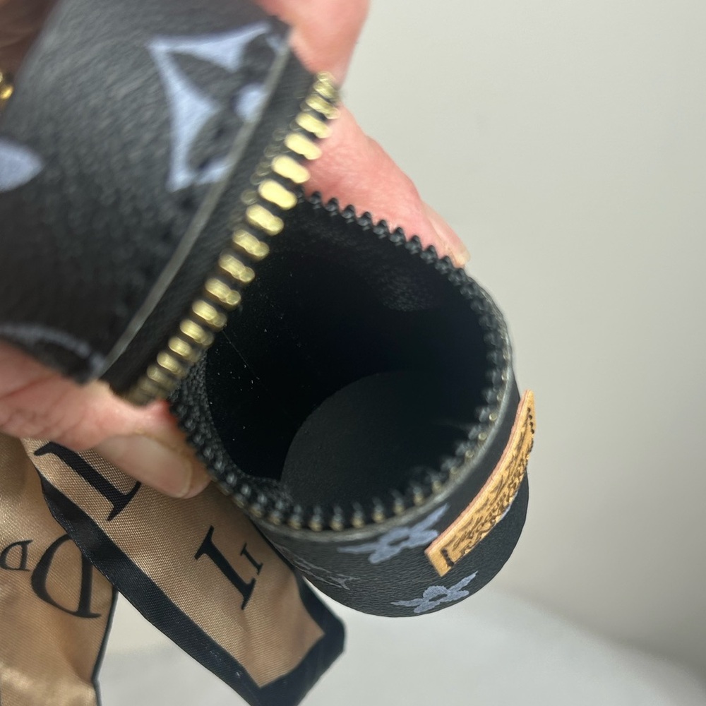 Elegant Designer Print Cylinder Pouch with Scarf - Picture 8 of 15